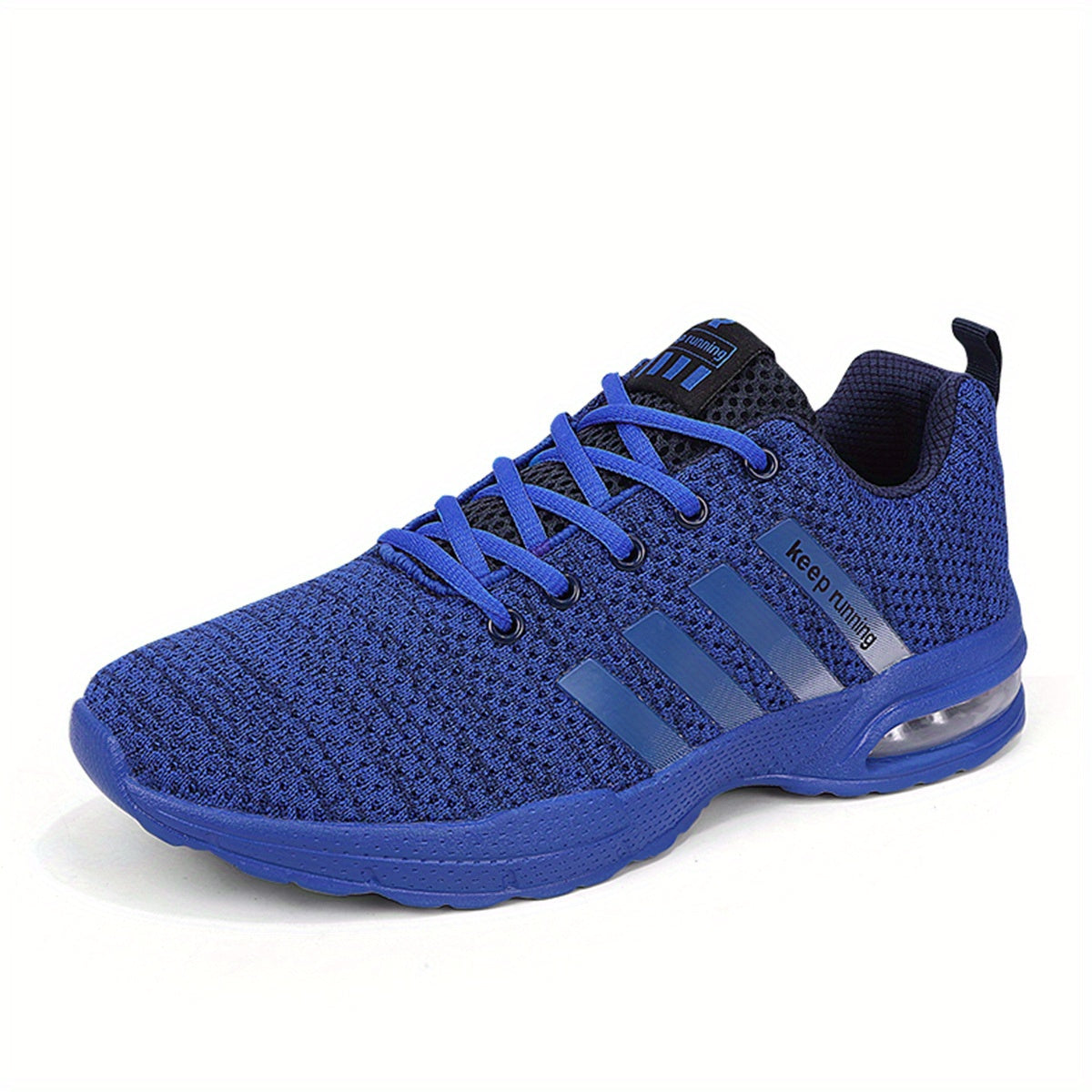 Lace-up Sneakers With Air Cushion, Striped Athletic Shoes